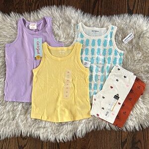 3T NWT Toddler Girl Summer Bundle Tanks & Biker Shorts